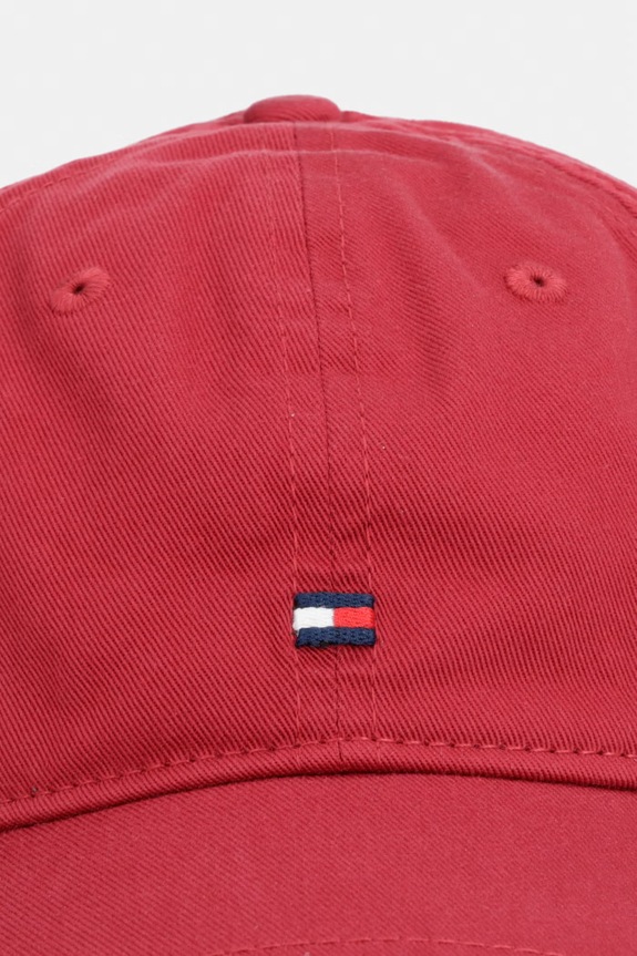 Tommy Hilfiger șapcă pentru bărbați de bumbac AM0AM14099 burgundia SS26