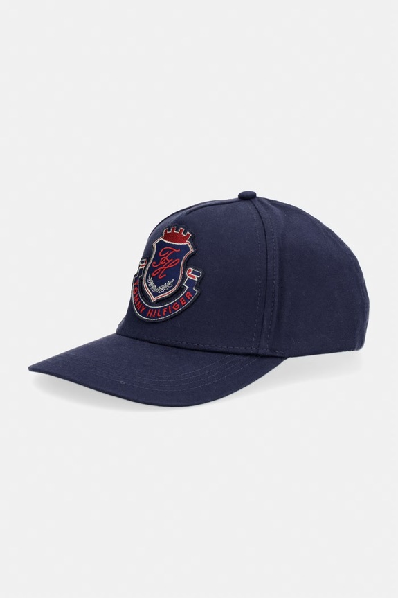 Tommy Hilfiger czapka z daszkiem męska bawełniana granatowy AM0AM14104