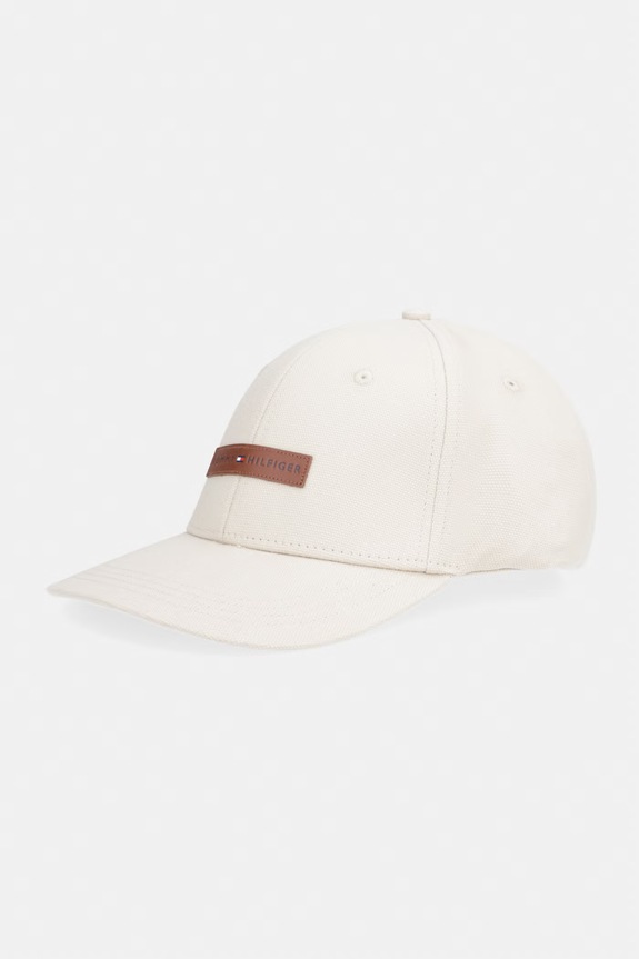 Tommy Hilfiger czapka z daszkiem męska bawełniana beżowy AM0AM14119