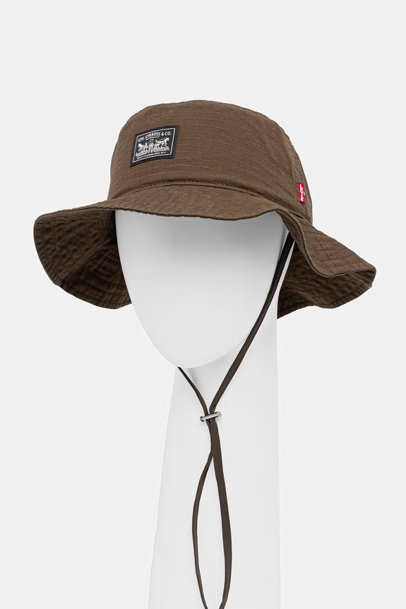Βαμβακερό καπέλο Levi's SUMMER DRAWSTRING BUCKET HAT βαμβάκι πράσινο 005CP.0000