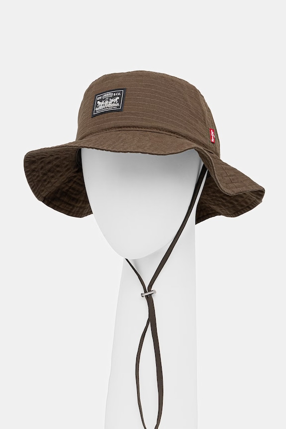 Βαμβακερό καπέλο Levi's SUMMER DRAWSTRING BUCKET HAT βαμβάκι πράσινο 005CP.0000