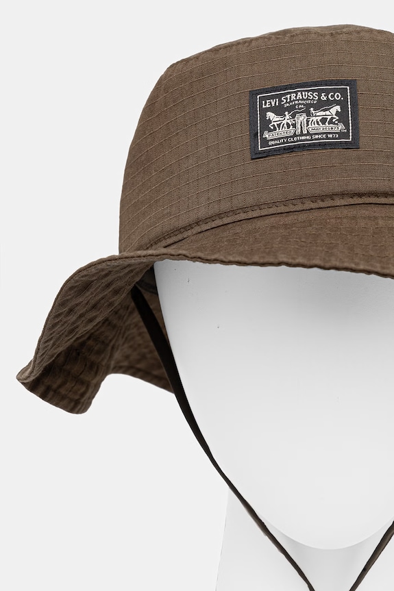 Βαμβακερό καπέλο Levi's SUMMER DRAWSTRING BUCKET HAT 005CP.0000 πράσινο SS26