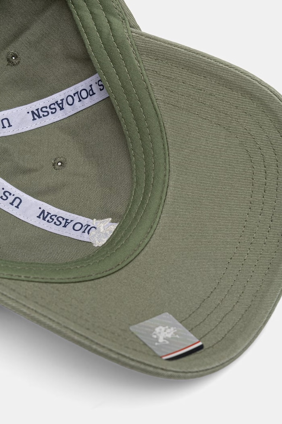U.S. Polo Assn. Șapcă pentru bărbați din bumbac OUTLINE DHM WASHED CASUAL verde MUP3426