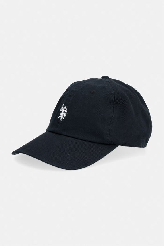 U.S. Polo Assn. șapcă pentru bărbați din bumbac OUTLINE DHM WASHED CASUAL negru MUP3426