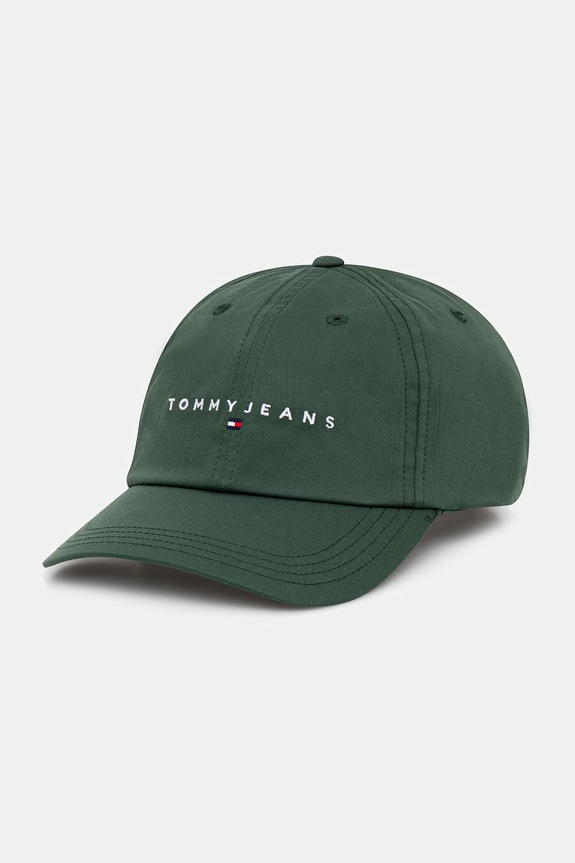 Tommy Jeans czapka z daszkiem męska bawełniana zielony AM0AM14198