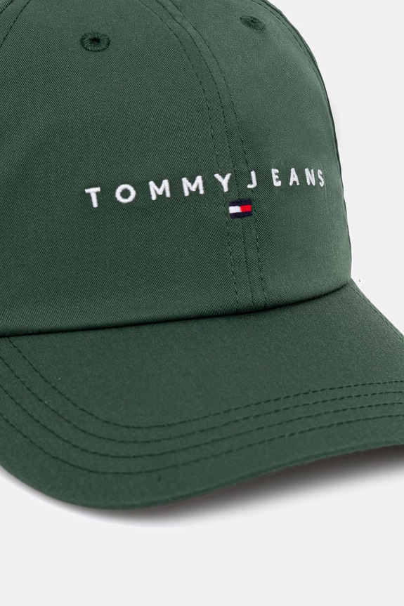 Tommy Jeans czapka z daszkiem męska bawełniana AM0AM14198 zielony SS26