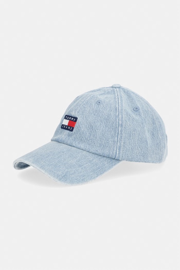 Tommy Jeans czapka z daszkiem męska bawełniana niebieski AM0AM14204