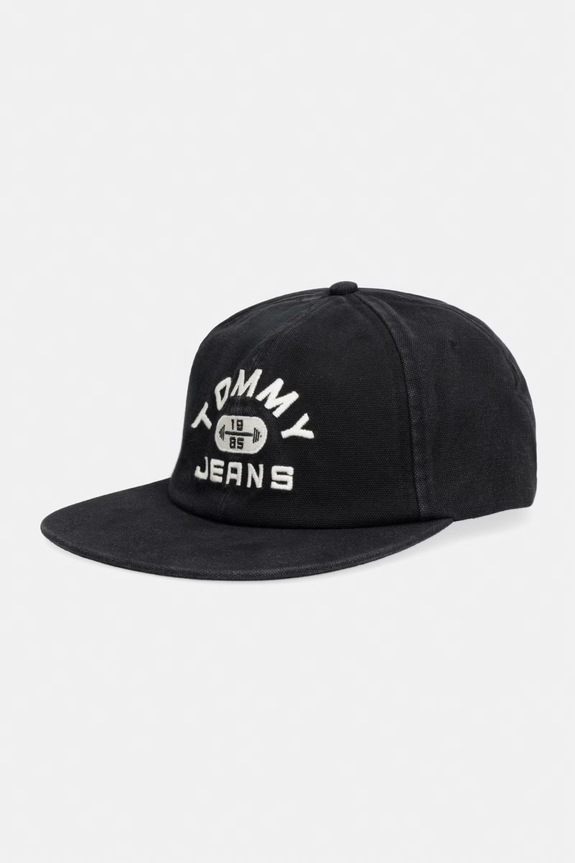 Tommy Jeans czapka z daszkiem męska bawełniana czarny AM0AM14207
