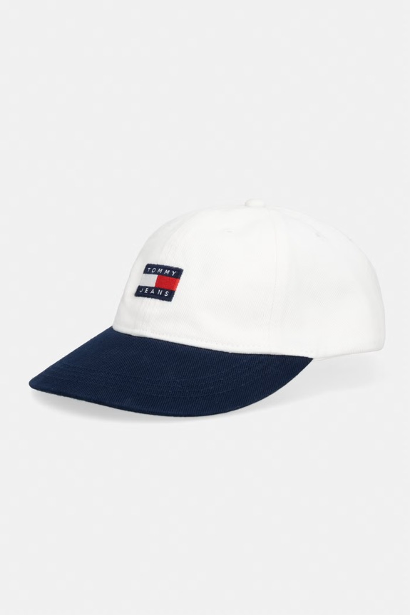 Tommy Jeans czapka z daszkiem męska bawełniana biały AM0AM14266