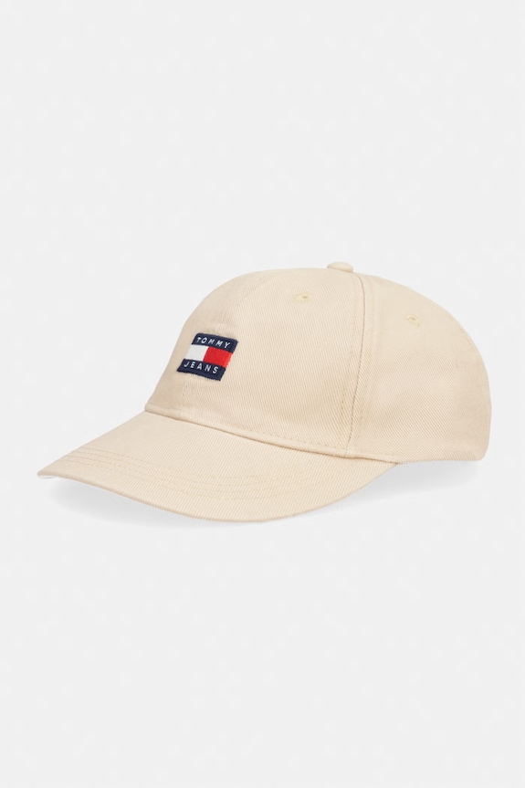Tommy Jeans czapka bejsbolówka męska bawełniana beżowy AM0AM14266