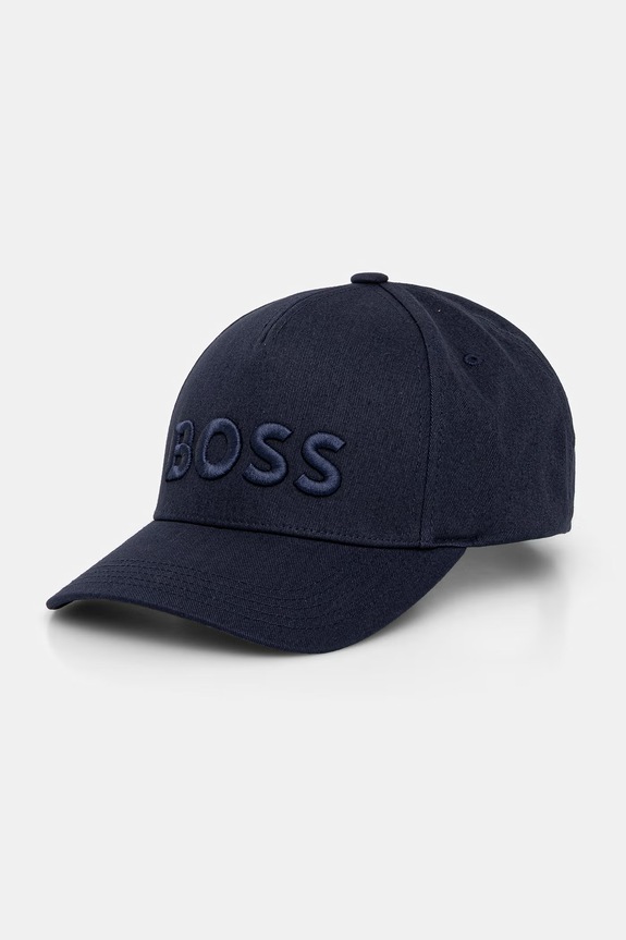 BOSS czapka z daszkiem bawełniana Boss aplikacja granatowy 50556418