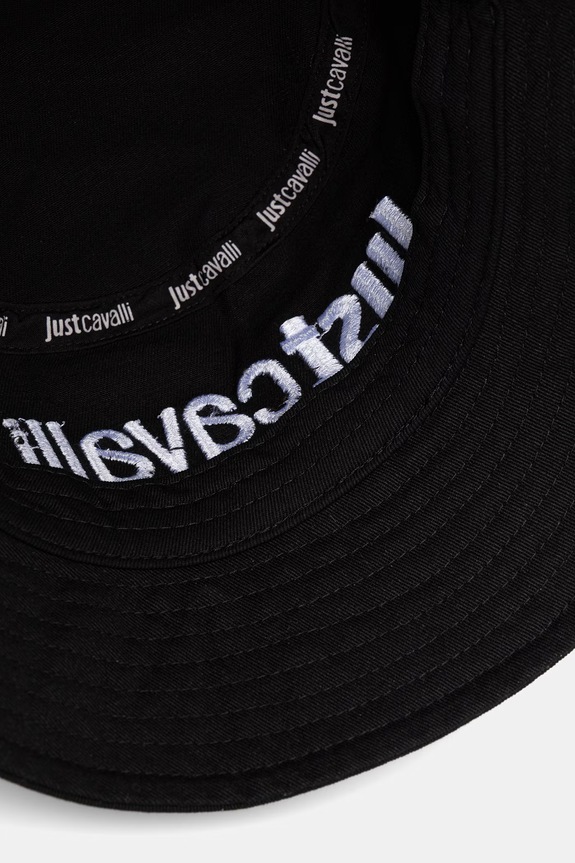 Just Cavalli bucket hat męski bawełniany czarny 80QAZK3A.ZG192