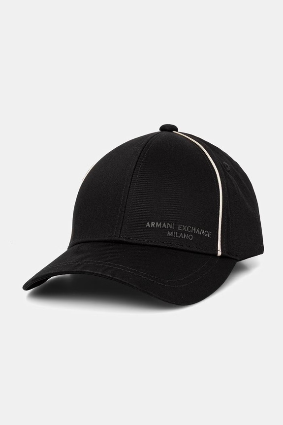Armani Exchange șapcă de baseball pentru bărbați, din bumbac negru XM002551.AF15502