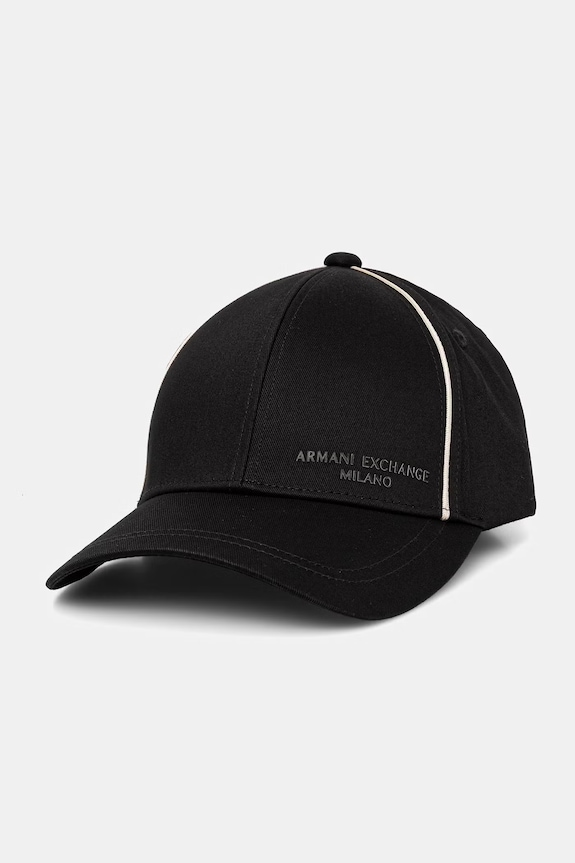 Armani Exchange șapcă de baseball pentru bărbați, din bumbac negru XM002551.AF15502