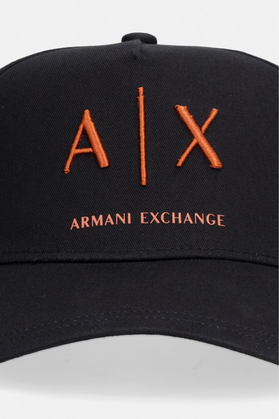 Armani Exchange czapka bejsbolówka męska bawełniana XM002696.AF15502 czarny SS26