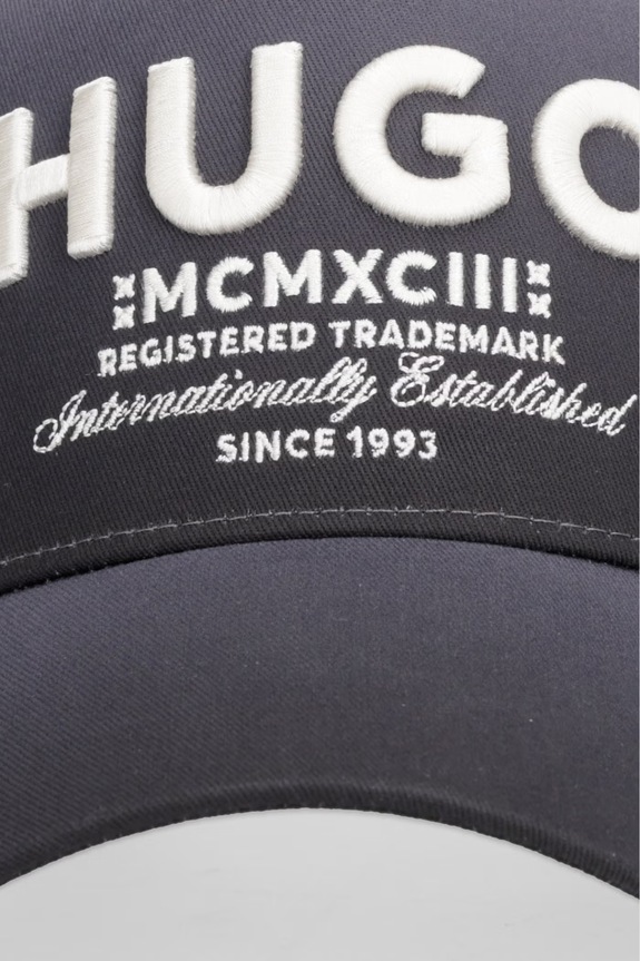 HUGO Blue baseball cap męska bawełniana Merk-Degrade 50560345 szary SS26