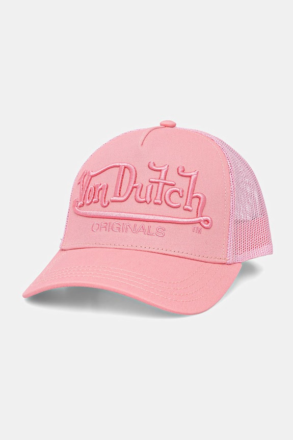 Von Dutch șapcă pentru bărbați din bumbac roz VD.1.CB.EMB
