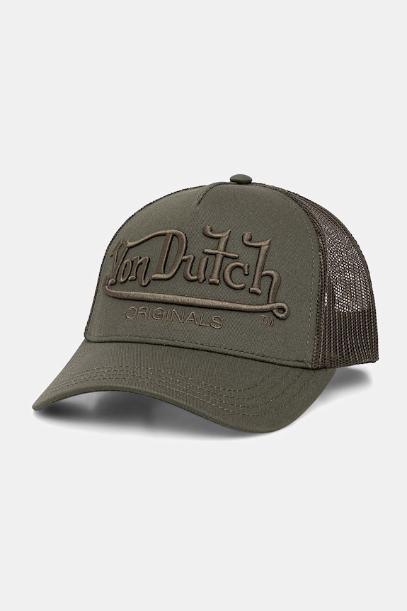 Von Dutch čiapka so šiltom pánska bavlnená zelená VD.1.CB.EMB