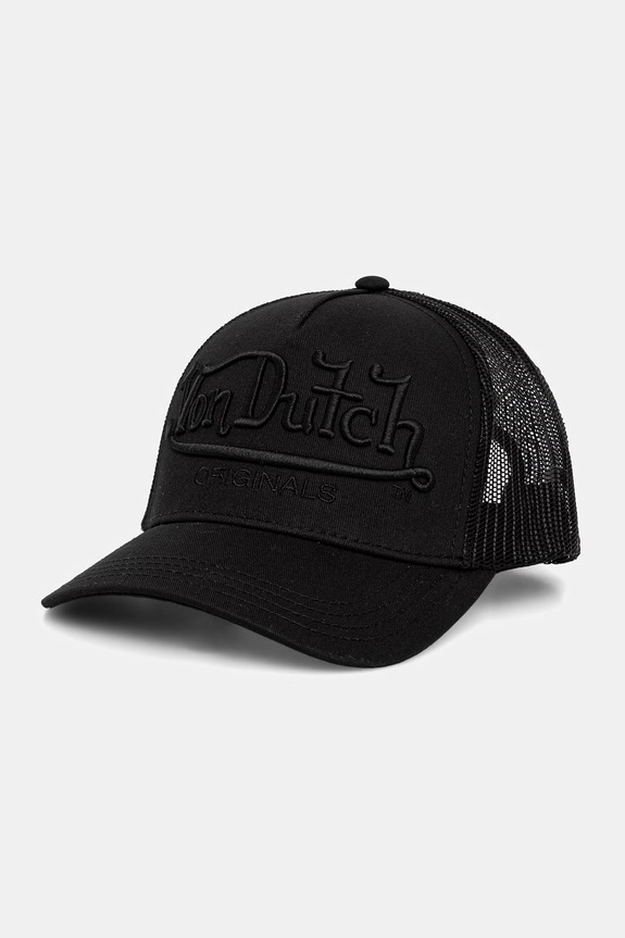 Von Dutch čiapka so šiltom pánska bavlnená čierna VD.1.CB.EMB