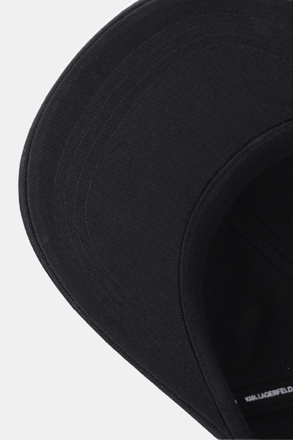 Pamučna kapa sa šiltom Karl Lagerfeld IKON crna B1W33019