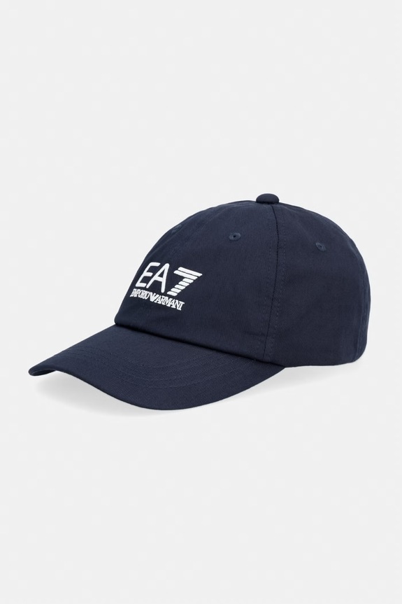 Бавовняна бейсболка EA7 Emporio Armani аплікація темно-синій AF15502.7X000592