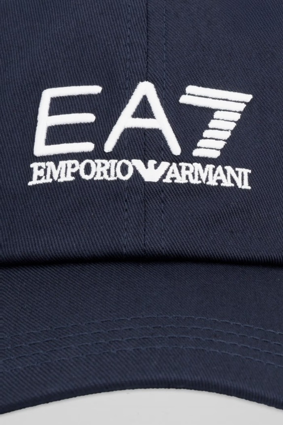 Памучна шапка с козирка EA7 Emporio Armani AF15502.7X000592 тъмносин SS26