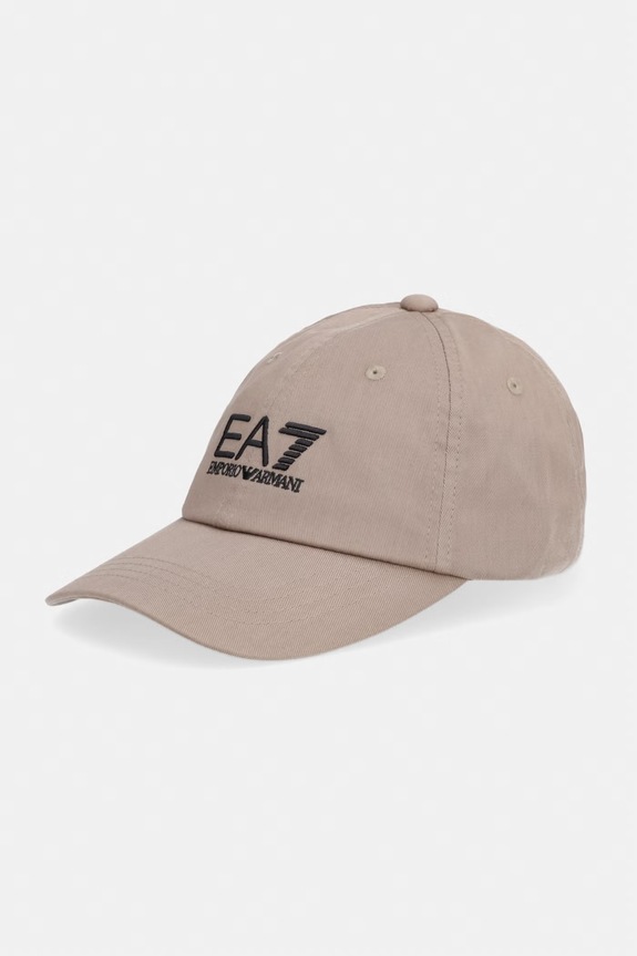Бавовняна бейсболка EA7 Emporio Armani аплікація бежевий AF15502.7X000592