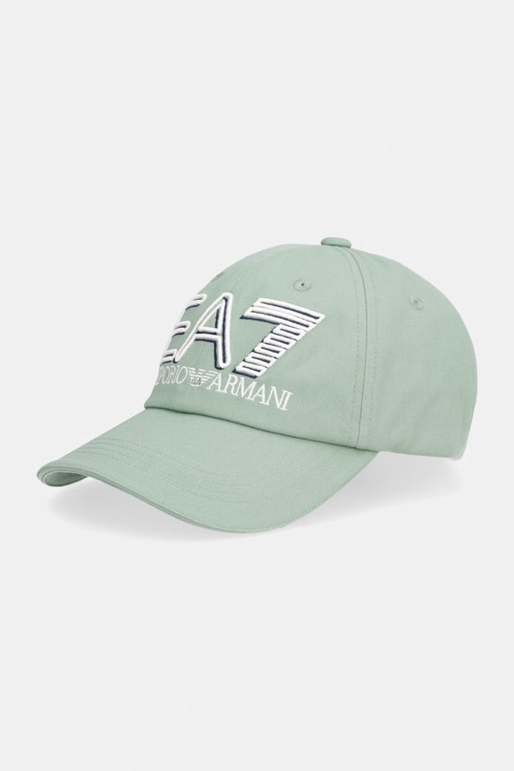 EA7 Emporio Armani Șapcă de baseball din bumbac bumbac verde AF15502.7X000597