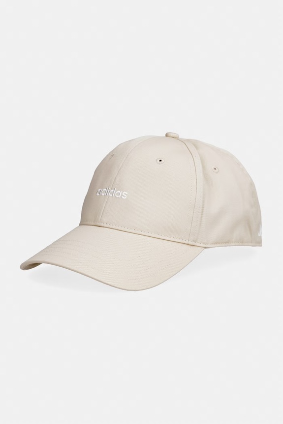 Bavlněná baseballová čepice adidas nášivka béžová KD2108