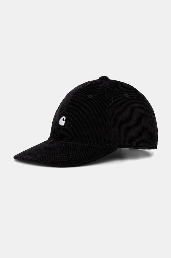 Carhartt WIP corduroy baseball cap Harlem Cap applique black I036729.0D2XX