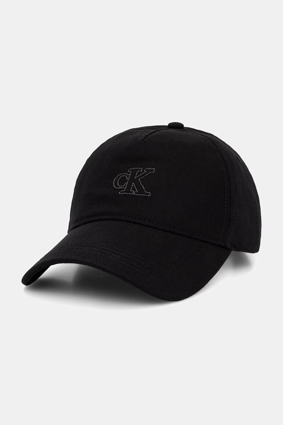 Calvin Klein Čiapka so šiltom bavlnená čierna LV04G5027G