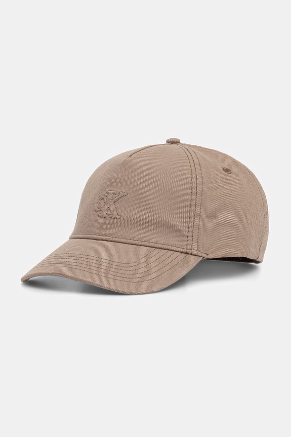 Calvin Klein czapka bejsbolówka bawełniana brązowy LV04F5061G