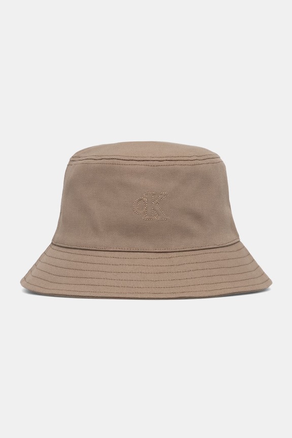 Calvin Klein bucket hat bawełniany brązowy LV04F5062G