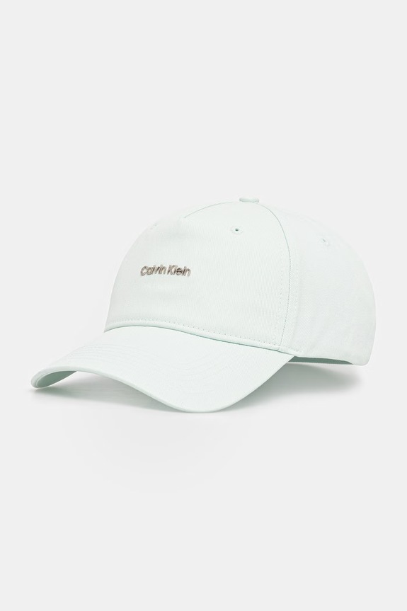 Calvin Klein czapka z daszkiem bawełniana turkusowy LV04F5072G