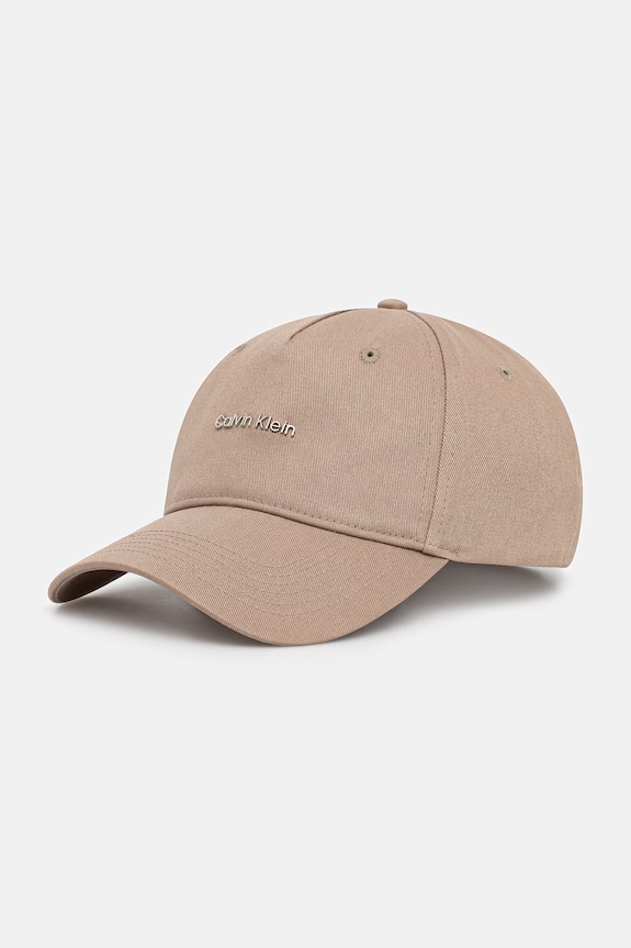 Calvin Klein czapka z daszkiem bawełniana beżowy LV04F5072G