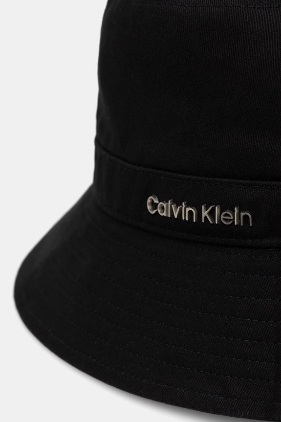 Calvin Klein bucket hat bawełniany LV04F5073G czarny SS26
