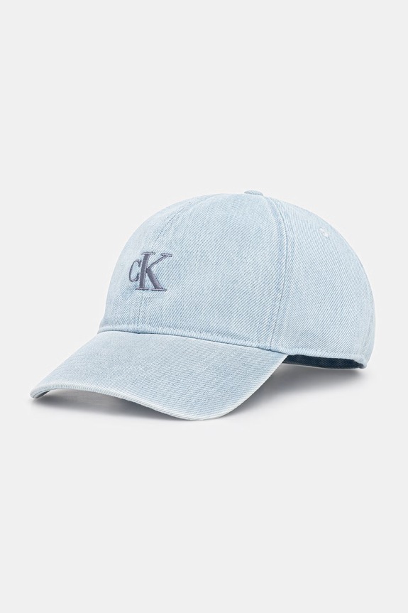 Calvin Klein czapka z daszkiem jeansowa niebieski LV04K5025G