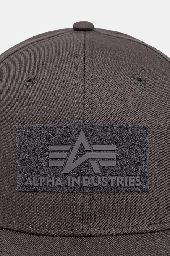 Bavlněná baseballová čepice Alpha Industries Velcro Cap 168903 šedá SS26