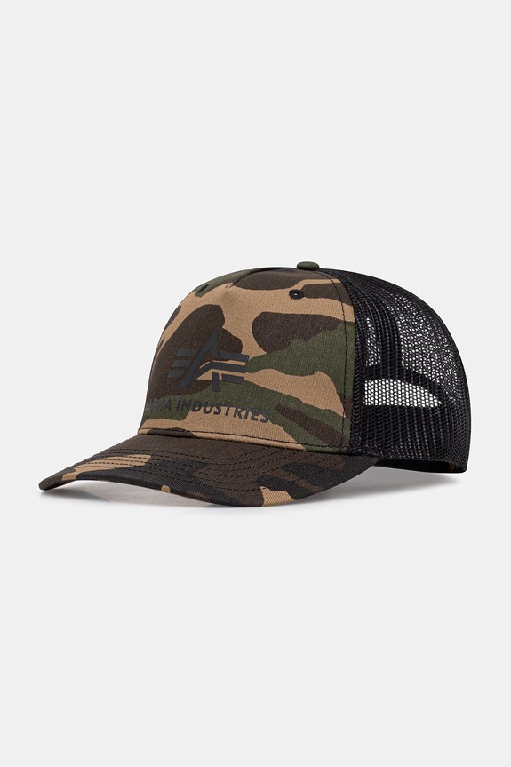 Шапка с козирка Alpha Industries Basic Trucker Cap Camo надпис кафяв 186902C