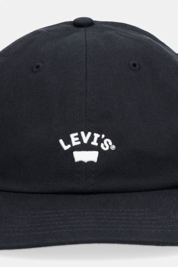 Levi's czapka z daszkiem bawełniana LAZY GIRL LOGO 000AG czarny SS26