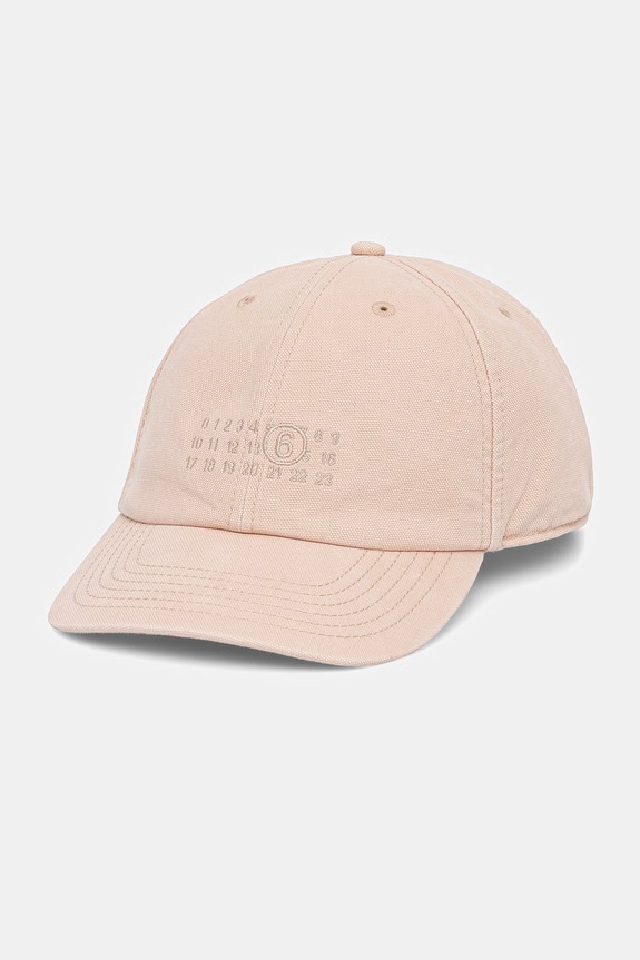MM6 Maison Margiela czapka z daszkiem bawełniana gładkie pomarańczowy SH0TC0008.M35346