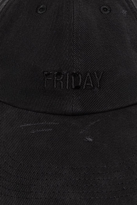 VETEMENTS cotton baseball cap Friday Distressed UE76CA326B black SS26