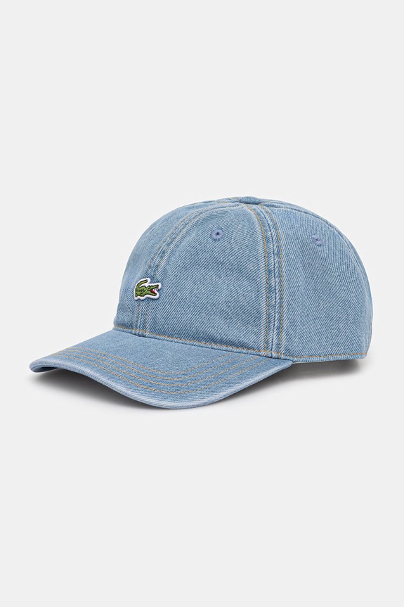 Lacoste czapka z daszkiem jeansowa niebieski RK6362