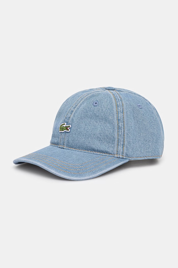 Lacoste czapka z daszkiem jeansowa niebieski RK6362