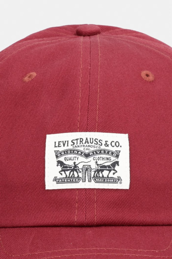 Βαμβακερό καπέλο του μπέιζμπολ Levi's RELAXED DAD HERITAGE 000A9.0033 κόκκινο SS26
