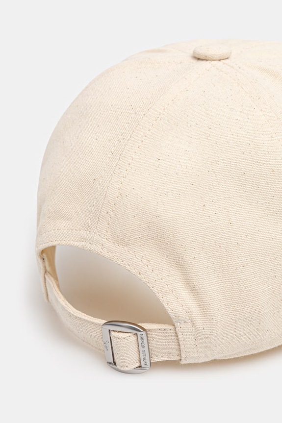 Akcesoria Maison Kitsuné czapka z daszkiem bawełniana Baby Fox OW06108WB0026 beżowy