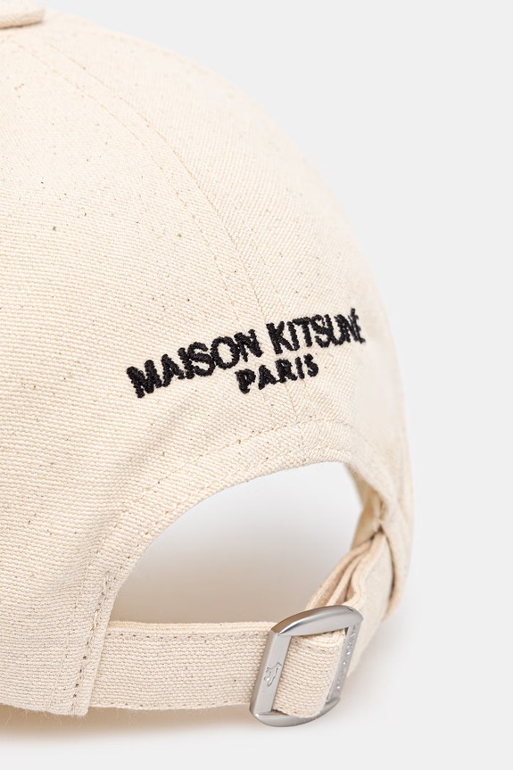 Αξεσουάρ Maison Kitsuné Dressed Fox καπέλο με γείσο βαμβακερό QU06104WB0026 μπεζ