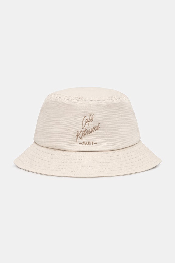 Café Kitsuné cotton hat QU06101WA0035 beige SS26