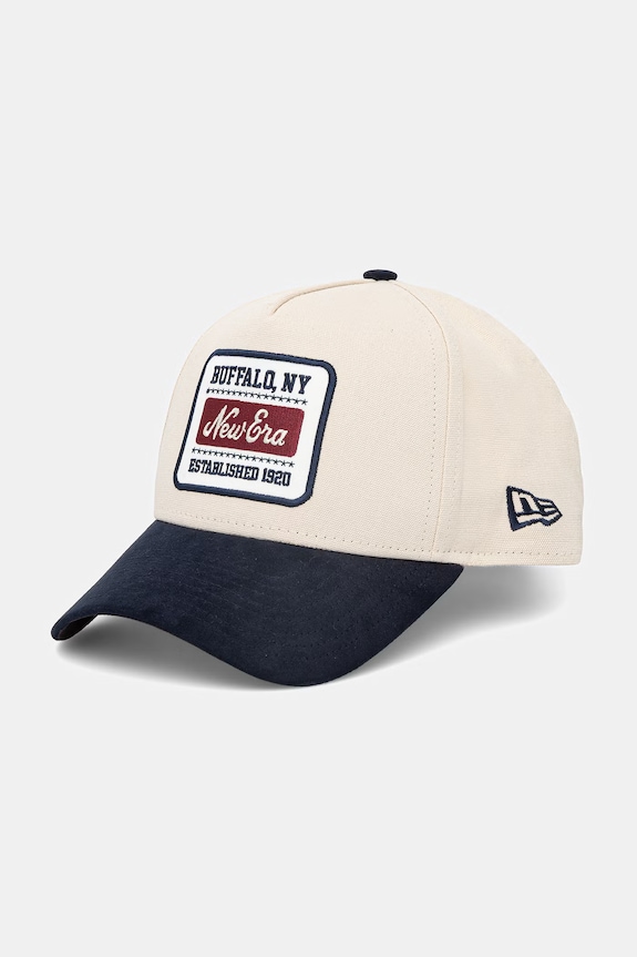 New Era șapcă de baseball din bumbac PATCH SUEDE E-FRAME bumbac bej 60771797