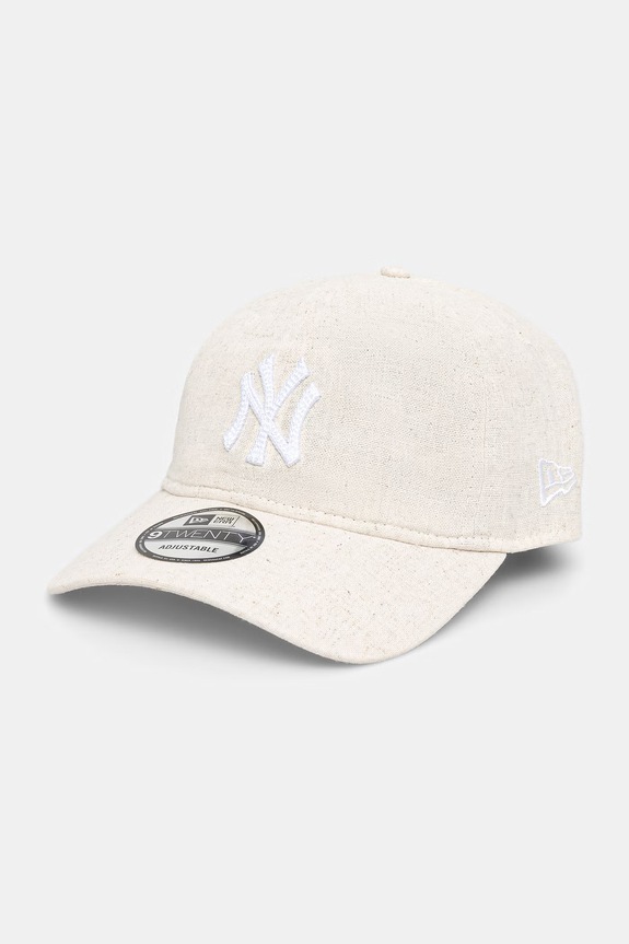New Era bejzbalová čiapka s prímesou ľanu LINEN 9TWENTY® béžová 60771832